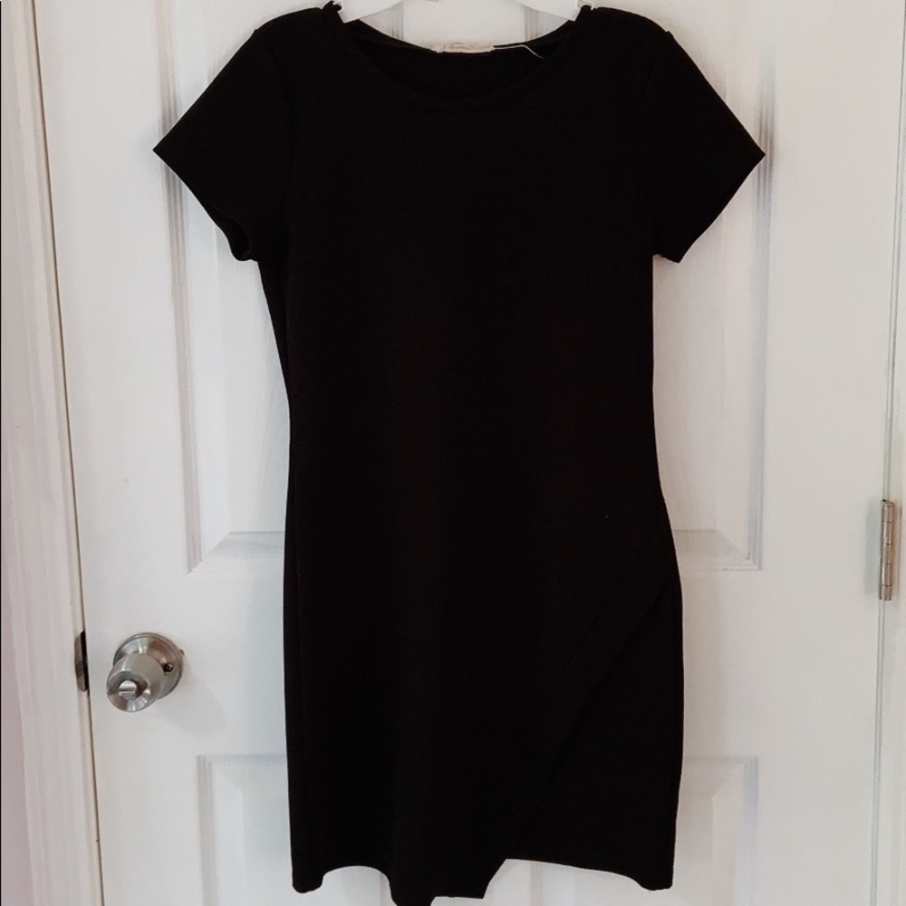 Pink Rose Black Bodycon Mini Dress